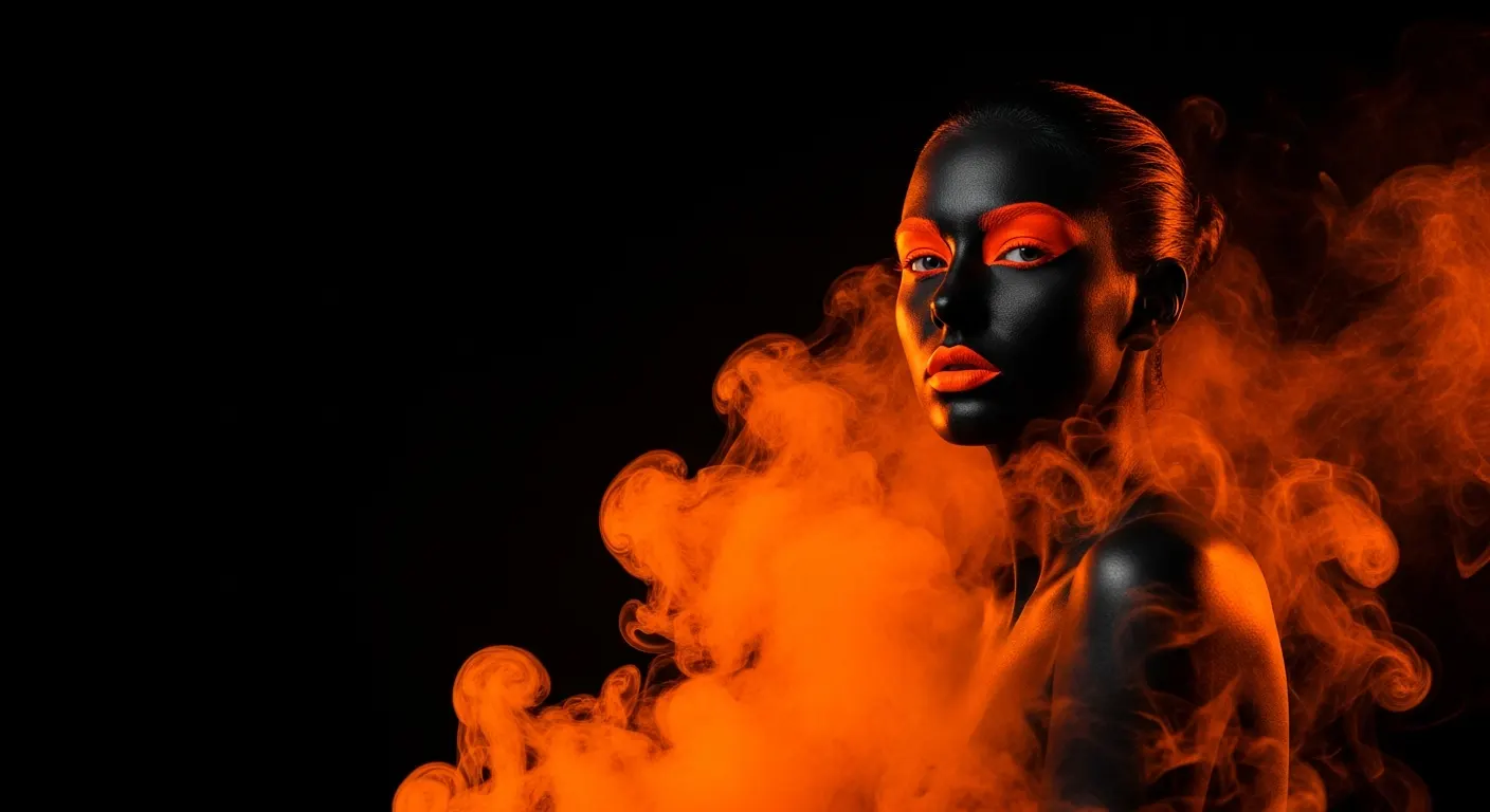 BANTER creative, figure in tangerine smoke